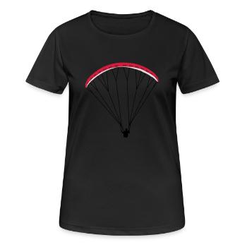 Paraglider Gleitschirm - Frauen T-Shirt atmungsaktiv - Schwarz - Vorne - AI Model Female 172 light (172cm)