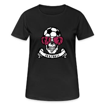 foot tete de mort skull lunette banderole ballon - T-shirt respirant Femme - noir - Devant - AI Model Female 172 light (172cm)