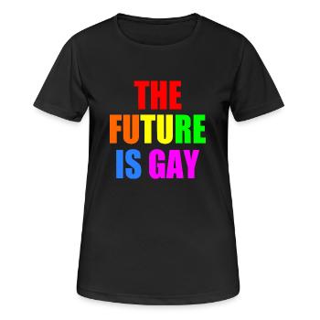 The future is gay - Frauen T-Shirt atmungsaktiv - Schwarz - Vorne - AI Model Female 172 light (172cm)