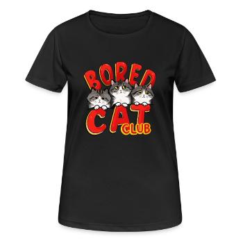 Club der gelangweilten Katzen - Frauen T-Shirt atmungsaktiv - Schwarz - Vorne - AI Model Female 172 light (172cm)