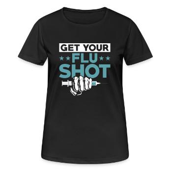 Faites-vous vacciner contre la grippe Aidant aidant - T-shirt respirant Femme - noir - Devant - AI Model Female 172 light (172cm)