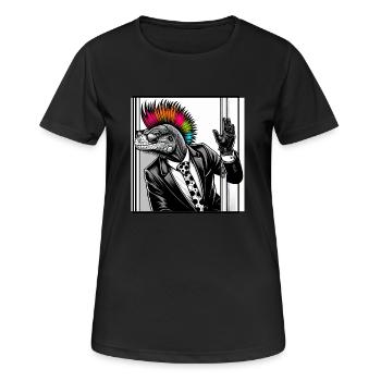T-shirt Lézard Costume Reptile Stylé Swag - T-shirt respirant Femme - noir - Devant - AI Model Female 172 light (172cm)
