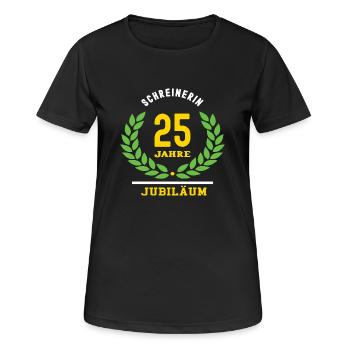 Schreinerin Jubiläum 25 Jahre 25 jähriges Jubi - Frauen T-Shirt atmungsaktiv - Schwarz - Vorne - AI Model Female 172 light (172cm)