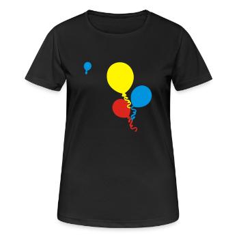 ballons - Frauen T-Shirt atmungsaktiv - Schwarz - Vorne - AI Model Female 172 light (172cm)