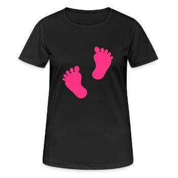 baby - füße - fuß - Frauen T-Shirt atmungsaktiv - Schwarz - Vorne - AI Model Female 172 light (172cm)