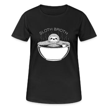 Sloth Broth White - Women's Breathable T-Shirt - black - Front - AI Model Female 172 light (172cm)