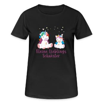 unicorn kleine Schwester - Frauen T-Shirt atmungsaktiv - Schwarz - Vorne - AI Model Female 172 light (172cm)