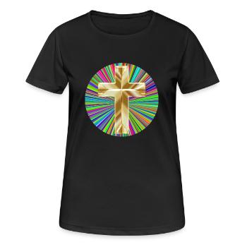 Christentum Collection - Frauen T-Shirt atmungsaktiv - Schwarz - Vorne - AI Model Female 172 light (172cm)