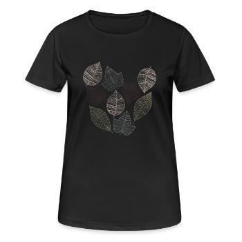blätter - Frauen T-Shirt atmungsaktiv - Schwarz - Vorne - AI Model Female 172 light (172cm)