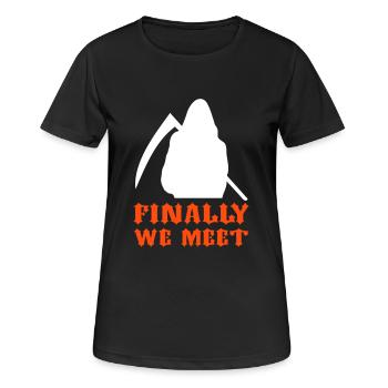 Sensenmann / Reaper / final / Tod - Frauen T-Shirt atmungsaktiv - Schwarz - Vorne - AI Model Female 172 light (172cm)