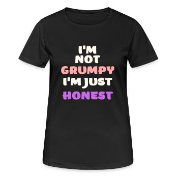 Lustiger mürrisch launisch wütender ehrlich Vektor - Frauen T-Shirt atmungsaktiv - Schwarz - Vorne - AI Model Female 172 light (172cm)