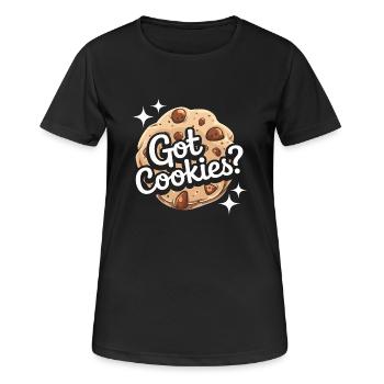 Cookies Cookie Keks Kekse Schokolade - Frauen T-Shirt atmungsaktiv - Schwarz - Vorne - AI Model Female 172 light (172cm)