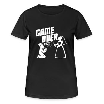 Game Over 2025 Mariage - T-shirt respirant Femme - noir - Devant - AI Model Female 172 light (172cm)