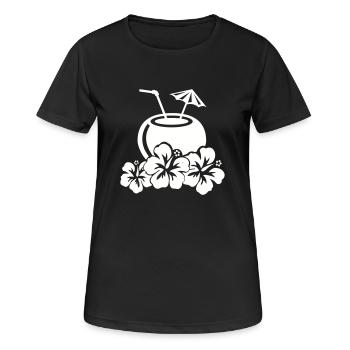 cocktail hibiskus - Frauen T-Shirt atmungsaktiv - Schwarz - Vorne - AI Model Female 172 light (172cm)