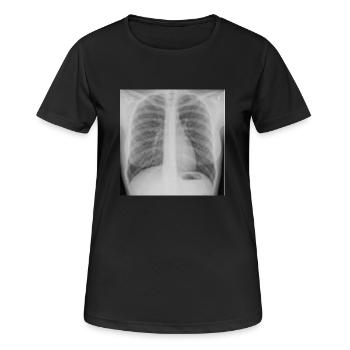 Lunge - Nichtraucher - Frauen T-Shirt atmungsaktiv - Schwarz - Vorne - AI Model Female 172 light (172cm)