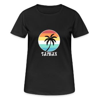 Taiwan - Frauen T-Shirt atmungsaktiv - Schwarz - Vorne - AI Model Female 172 light (172cm)