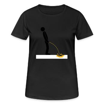 pee neige jaune hiver sol froid logo en position debout - T-shirt respirant Femme - noir - Devant - AI Model Female 172 light (172cm)