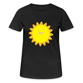 Fröhlicher Sonnenschein - Frauen T-Shirt atmungsaktiv - Schwarz - Vorne - AI Model Female 172 light (172cm)