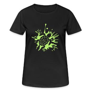 Drop of blob of sea turtle - Women's Breathable T-Shirt - black - Front - AI Model Female 172 light (172cm)