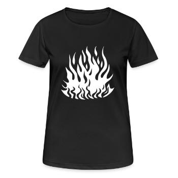Lagerfeuer Camping Natur Wald Feuer Vektor 3 - Frauen T-Shirt atmungsaktiv - Schwarz - Vorne - AI Model Female 172 light (172cm)