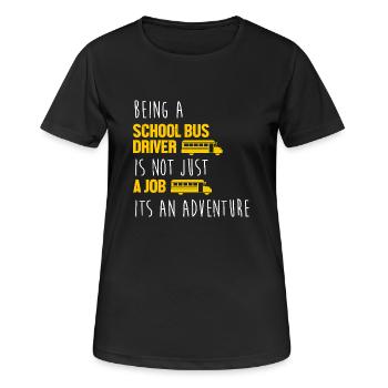 Schulbusfahrer Schulbus - Frauen T-Shirt atmungsaktiv - Schwarz - Vorne - AI Model Female 172 light (172cm)