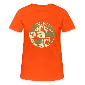 Make Earth Day Everyday Environmental Planet - Frauen T-Shirt atmungsaktiv - Neonorange - Vorne - AI Model Female 172 dark (172cm)