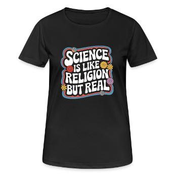 Athéisme, athée, anti-religion, agnostique - T-shirt respirant Femme - noir - Devant - AI Model Female 172 light (172cm)