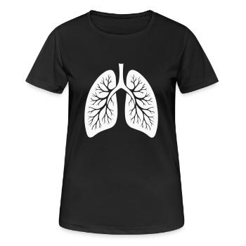 poumon - T-shirt respirant Femme - noir - Devant - AI Model Female 172 light (172cm)