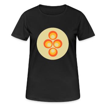 70er Jahre Muster Retro Hippie Flowers Power - Frauen T-Shirt atmungsaktiv - Schwarz - Vorne - AI Model Female 172 light (172cm)