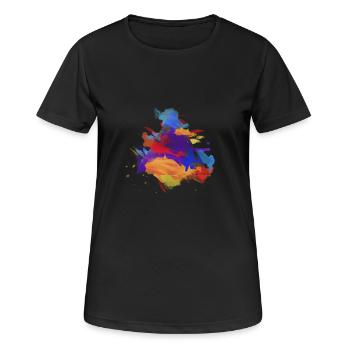 hipster - Frauen T-Shirt atmungsaktiv - Schwarz - Vorne - AI Model Female 172 light (172cm)