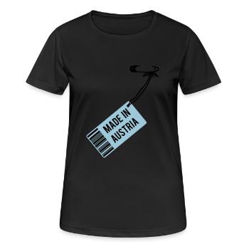 Fait dans le T-shirt Autriche - T-shirt respirant Femme - noir - Devant - AI Model Female 172 light (172cm)