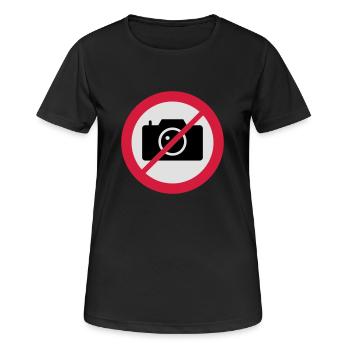 panneau de signalisation appareil photo - T-shirt respirant Femme - noir - Devant - AI Model Female 172 light (172cm)