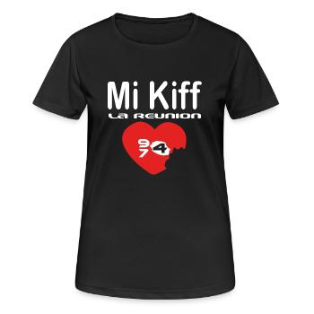 Mi Kiff la reunion - T-shirt respirant Femme - noir - Devant - AI Model Female 172 light (172cm)