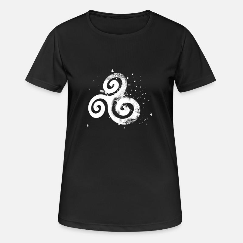 bzh triskell eclate 2 - T-shirt respirant Femme - noir