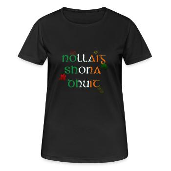nollaig shona dhuit - Women's Breathable T-Shirt - black - Front - AI Model Female 172 light (172cm)