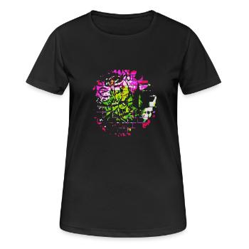 Graffiti - Frauen T-Shirt atmungsaktiv - Schwarz - Vorne - AI Model Female 172 light (172cm)