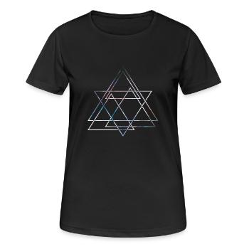 Hipster Dreiecke - Frauen T-Shirt atmungsaktiv - Schwarz - Vorne - AI Model Female 172 light (172cm)