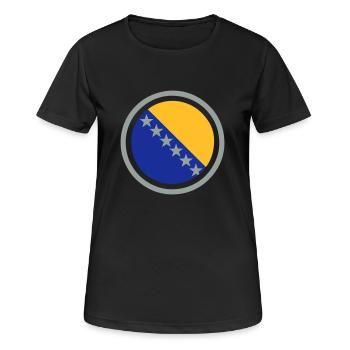 Bosnien Emblem - Frauen T-Shirt atmungsaktiv - Schwarz - Vorne - AI Model Female 172 light (172cm)