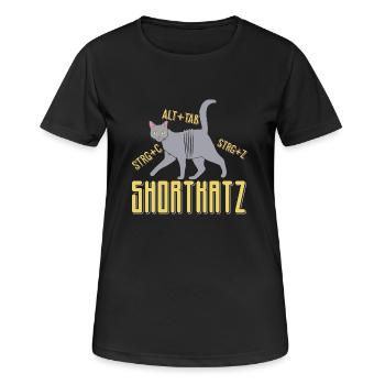 Short Katz - Women's Breathable T-Shirt - black - Front - AI Model Female 172 light (172cm)