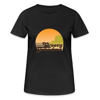 GROOVY GRANDMA - Frauen T-Shirt atmungsaktiv - Schwarz - Vorne - AI Model Female 172 light (172cm)