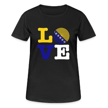 coeur bosnie - T-shirt respirant Femme - noir - Devant - AI Model Female 172 light (172cm)