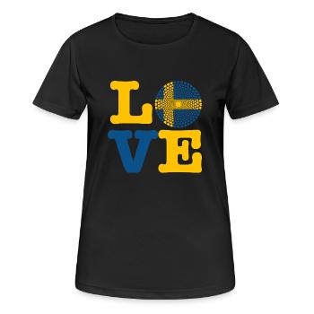 COEUR SUEDE - T-shirt respirant Femme - noir - Devant - AI Model Female 172 light (172cm)