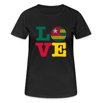 TOGO COEUR - T-shirt respirant Femme - noir - Devant - AI Model Female 172 light (172cm)