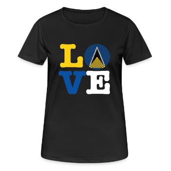 ST LUCIA HEART - Women's Breathable T-Shirt - black - Front - AI Model Female 172 light (172cm)