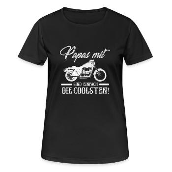 Motorradfahrer Papa - Frauen T-Shirt atmungsaktiv - Schwarz - Vorne - AI Model Female 172 light (172cm)
