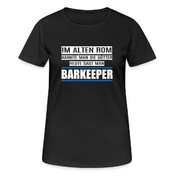 BARKEEPER - Frauen T-Shirt atmungsaktiv - Schwarz - Vorne - AI Model Female 172 light (172cm)