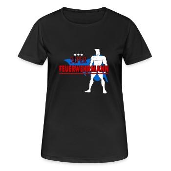 FEUERWEHRMANN - Frauen T-Shirt atmungsaktiv - Schwarz - Vorne - AI Model Female 172 light (172cm)