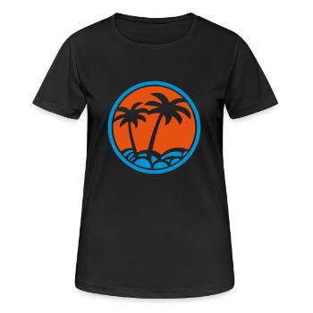 Palms emblème 03 - T-shirt respirant Femme - noir - Devant - AI Model Female 172 light (172cm)