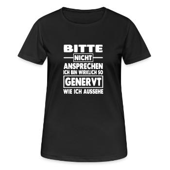 GENERVT - Frauen T-Shirt atmungsaktiv - Schwarz - Vorne - AI Model Female 172 light (172cm)