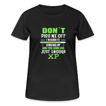 DONT PISS ME OFF I´ M CLOSE TO - T-shirt respirant Femme - noir - Devant - AI Model Female 172 light (172cm)